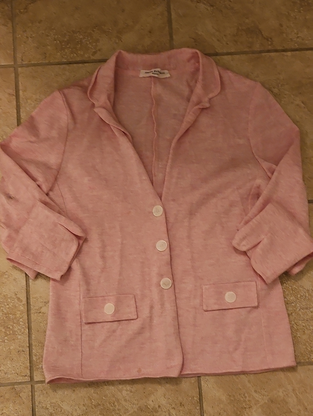 Amina Rubinacci Light Pink Women's Knit Blazer Jacket